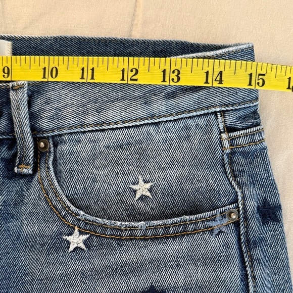 DRIFTWOOD Blue Jean Shorts with Red and White Star Embroidery - Picture 6 of 8
